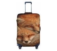 Woshuwo Two Sleeping Red Foxes Elastic Travel Luggage Covers Dustproof Scratch-Resistant Suitcase Protector Fit 22-24 Inch