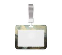 Woshuwo Two White Ghosts Hill River Sliding Id Badge Holder Hard Plastic Work Card Case Name Tag Protector for Nurses Office