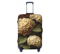 Woshuwo Vintage Botanical Hydrangeas Ferns Elastic Travel Luggage Covers Dustproof Scratch-Resistant Suitcase Protector Fit 22-24 Inch