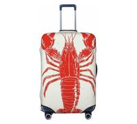 Woshuwo Vintage Chinese Red Lobster Elastic Travel Luggage Covers Dustproof Scratch-Resistant Suitcase Protector Fit 22-24 Inch