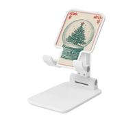 Woshuwo Vintage Christmas Tree Inside The Globe Foldable Cell Phone Stand Adjustable Angle Height Desktop Portable Cellphone Cradle Compatible With All Smartphone White-Style