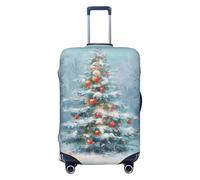Woshuwo Vintage Christmas Tree Snow Winter Forest Elastic Travel Luggage Covers Dustproof Scratch-Resistant Suitcase Protector Fit 22-24 Inch