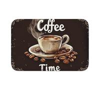 Woshuwo Vintage Coffee Time Door Mats,Non-Slip Doormat For Outside Indoor Entry Farmhouse Home Rugs,40x60cm