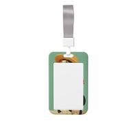 Woshuwo Vintage Cute Cat Funny Sliding Id Badge Holder Hard Plastic Work Card Case Name Tag Protector for Nurses Office