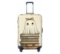Woshuwo Vintage Cute Feminine Ghost On Books Elastic Travel Luggage Covers Dustproof Scratch-Resistant Suitcase Protector Fit 22-24 Inch