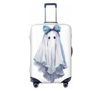Woshuwo Vintage Feminine Ghost with Blue Bow Elastic Travel Luggage Covers Dustproof Scratch-Resistant Suitcase Protector Fit 22-24 Inch