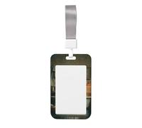 Woshuwo Vintage Ghost in The Bathtub Sliding Id Badge Holder Hard Plastic Work Card Case Name Tag Protector for Nurses Office