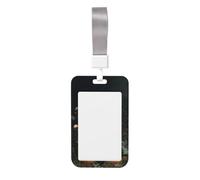 Woshuwo Vintage Ghost in The Garden Pumpkin Sliding Id Badge Holder Hard Plastic Work Card Case Name Tag Protector for Nurses Office