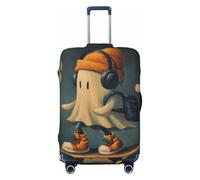 Woshuwo Vintage Ghost Riding Skateboard Aesthetic Elastic Travel Luggage Covers Dustproof Scratch-Resistant Suitcase Protector Fit 22-24 Inch