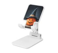 Woshuwo Vintage Halloween Pumpkin Lantern Witches Hat Foldable Cell Phone Stand Adjustable Angle Height Desktop Portable Cellphone Cradle Compatible With All Smartphone White-Style