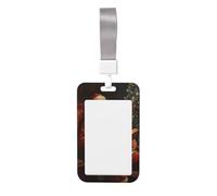 Woshuwo Vintage Santa Claus Reading in His Chair Sliding Id Badge Holder Hard Plastic Work Card Case Name Tag Protector for Nurses Office