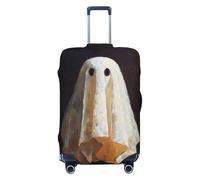 Woshuwo Vintage-Style White Sheet Ghost Elastic Travel Luggage Covers Dustproof Scratch-Resistant Suitcase Protector Fit 22-24 Inch