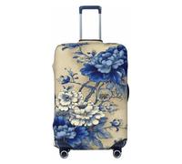 Woshuwo Vintage Vases with Blue White Flowers Elastic Travel Luggage Covers Dustproof Scratch-Resistant Suitcase Protector Fit 22-24 Inch