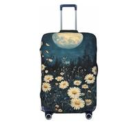 Woshuwo Vintage Wildflowers Full Moon Daisies Elastic Travel Luggage Covers Dustproof Scratch-Resistant Suitcase Protector Fit 22-24 Inch