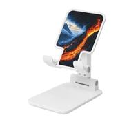 Woshuwo Volcano Eruption Foldable Cell Phone Stand Adjustable Angle Height Desktop Portable Cellphone Cradle Compatible With All Smartphone White-Style