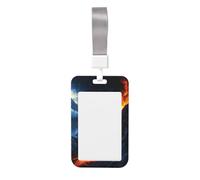 Woshuwo Volcano Eruption Sliding Id Badge Holder Hard Plastic Work Card Case Name Tag Protector for Nurses Office