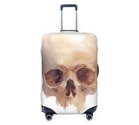 Woshuwo Watercolor Human Skull Elastic Travel Luggage Covers Dustproof Scratch-Resistant Suitcase Protector Fit 22-24 Inch
