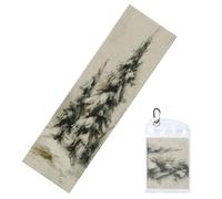 Woshuwo Watercolor Pine Trees In The Snow Cooling Towels For Neck And Face 40" X 12" Cool Sweat Rags Soft Breathable Chill Ice Towel For Sport Yoga Golf Gym