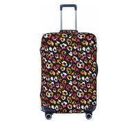 Woshuwo Watercolor Pink Yellow Leopard Pattern Elastic Travel Luggage Covers Dustproof Scratch-Resistant Suitcase Protector Fit 22-24 Inch