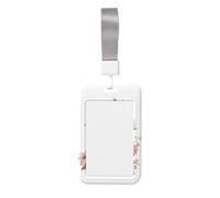 Woshuwo Watercolor Stack of Books with Flowers Sliding Id Badge Holder Hard Plastic Work Card Case Name Tag Protector for Nurses Office