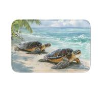 Woshuwo Watercolor Two Sea Turtles On The Beach Door Mats,Non-Slip Doormat For Outside Indoor Entry Farmhouse Home Rugs,40x60cm