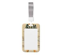 Woshuwo Watercolor Woman Sitting On Couch Sliding Id Badge Holder Hard Plastic Work Card Case Name Tag Protector for Nurses Office