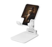 Woshuwo Whimsical Bear Dressed As Gentleman Foldable Cell Phone Stand Adjustable Angle Height Desktop Portable Cellphone Cradle Compatible With All Smartphone White-Style