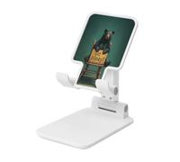Woshuwo Whimsical Bear Sitting On The Chair Foldable Cell Phone Stand Adjustable Angle Height Desktop Portable Cellphone Cradle Compatible With All Smartphone White-Style
