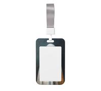 Woshuwo Whimsical Ghost in A White Sheet Holding Cat Sliding Id Badge Holder Hard Plastic Work Card Case Name Tag Protector for Nurses Office