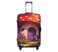 Woshuwo Whimsical Mushroom House Elastic Travel Luggage Covers Dustproof Scratch-Resistant Suitcase Protector Fit 22-24 Inch