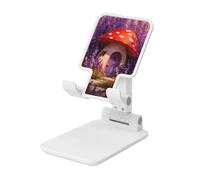 Woshuwo Whimsical Mushroom House Foldable Cell Phone Stand Adjustable Angle Height Desktop Portable Cellphone Cradle Compatible With All Smartphone White-Style