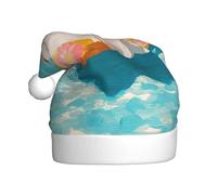 Woshuwo White Cloth Ghost Floating On Pool Floatie Santa Hat Adult Xmas Headwear Novelty Christmas Hat