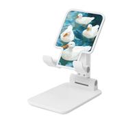 Woshuwo White Ducks Swimming On The Water Foldable Cell Phone Stand Adjustable Angle Height Desktop Portable Cellphone Cradle Compatible With All Smartphone White-Style