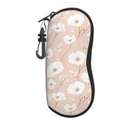 Woshuwo White Flowers On A Pastel Portable Glasses Case Light Sunglasses Bag Eyeglasses Case