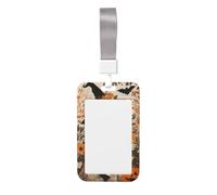 Woshuwo White Ghost Wearing Black Witch Hat Sliding Id Badge Holder Hard Plastic Work Card Case Name Tag Protector for Nurses Office