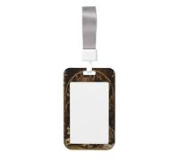 Woshuwo White Owl Wearing Crown Skulls Sliding Id Badge Holder Hard Plastic Work Card Case Name Tag Protector for Nurses Office