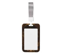 Woshuwo White Owl with Golden Crown Sliding Id Badge Holder Hard Plastic Work Card Case Name Tag Protector for Nurses Office