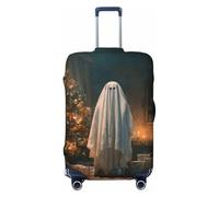 Woshuwo White Sheet Ghost Standing Christmas Tree Elastic Travel Luggage Covers Dustproof Scratch-Resistant Suitcase Protector Fit 22-24 Inch