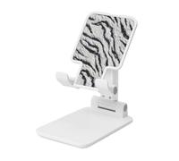 Woshuwo White Snow Black Tiger Stripes Foldable Cell Phone Stand Adjustable Angle Height Desktop Portable Cellphone Cradle Compatible With All Smartphone White-Style
