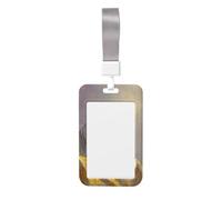 Woshuwo White Tiger On Table Sliding Id Badge Holder Hard Plastic Work Card Case Name Tag Protector for Nurses Office