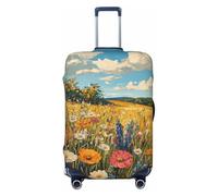 Woshuwo Wildflower Meadow Aesthetic Landscape Elastic Travel Luggage Covers Dustproof Scratch-Resistant Suitcase Protector Fit 22-24 Inch
