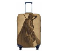 Woshuwo Witch with A Broom Vintage Elastic Travel Luggage Covers Dustproof Scratch-Resistant Suitcase Protector Fit 22-24 Inch