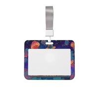 Woshuwo Wizard Dj Psychedelic Jellyfish Flying Sliding Id Badge Holder Hard Plastic Work Card Case Name Tag Protector for Nurses Office