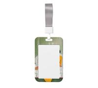 Woshuwo Woman Sitting On Couch Sliding Id Badge Holder Hard Plastic Work Card Case Name Tag Protector for Nurses Office