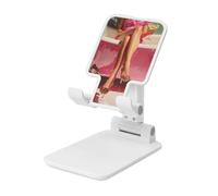 Woshuwo Woman'S Legs In A Pink Bathtub Foldable Cell Phone Stand Adjustable Angle Height Desktop Portable Cellphone Cradle Compatible With All Smartphone White-Style
