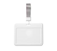 Woshuwo Word Love Simple Cartoon Sliding Id Badge Holder Hard Plastic Work Card Case Name Tag Protector for Nurses Office
