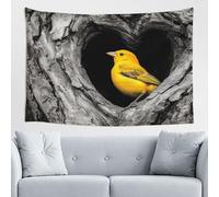 Woshuwo Yellow Bird In The Hollow Tapestry Wall Art For Bedroom Living Room Dorm Modern Aesthetic Tapestry For Parties Backdrop Banner 60x40 Inch