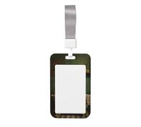 Woshuwo Yellow Rubber Duck On Ghost Head Funny Bathroom Sliding Id Badge Holder Hard Plastic Work Card Case Name Tag Protector for Nurses Office