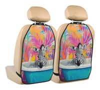 Woshuwo Zebra In A Bathtub Car Seat Back Kick Protectors,2 Pack Kick Mats With Storage Pockets For Vehicles To Protect From Dirt Mud Scratches