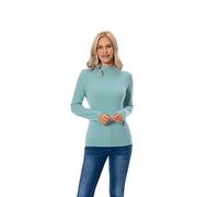 WOSICA Women's 100% Pure Cashmere Long Sleeve Pullover Mock Neck Sweater (Jasper M)